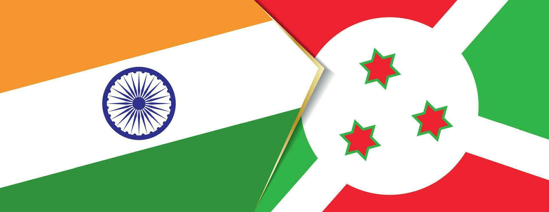 India y Burundi banderas, dos vector banderas