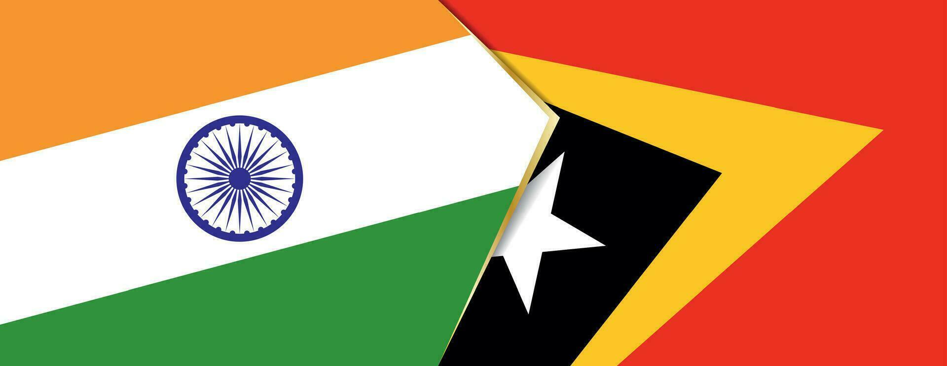 India y este Timor banderas, dos vector banderas