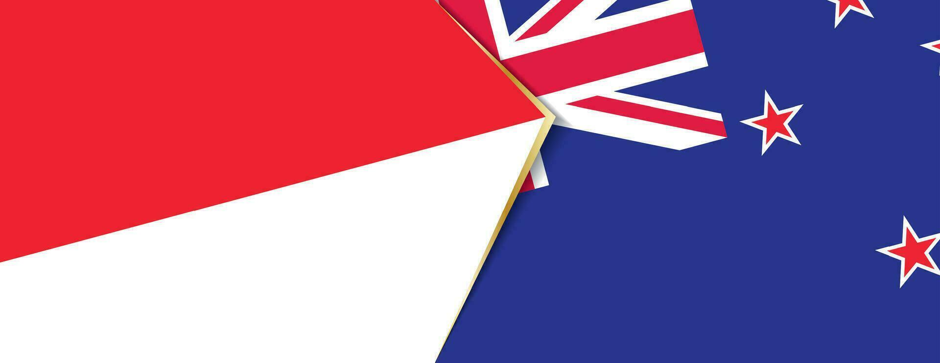 Indonesia y nuevo Zelanda banderas, dos vector banderas