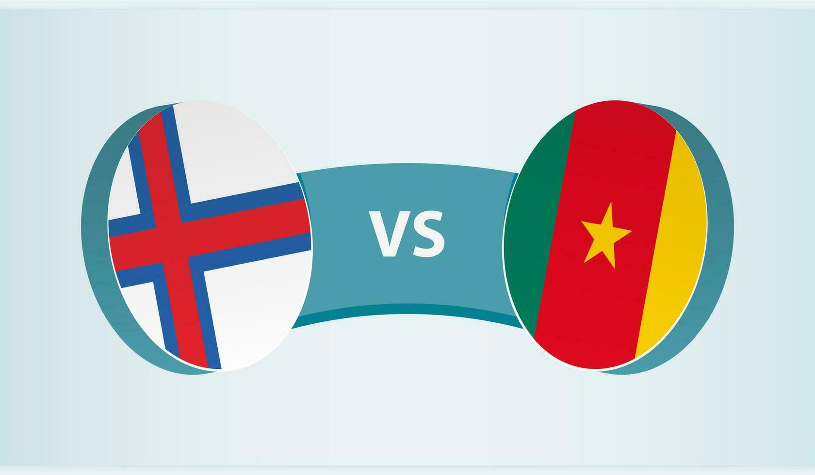 Feroe islas versus Camerún, equipo Deportes competencia concepto. vector