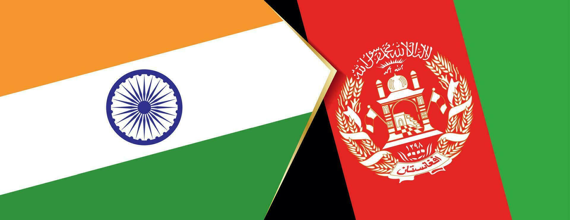 India and Afghanistan flags, two vector flags.