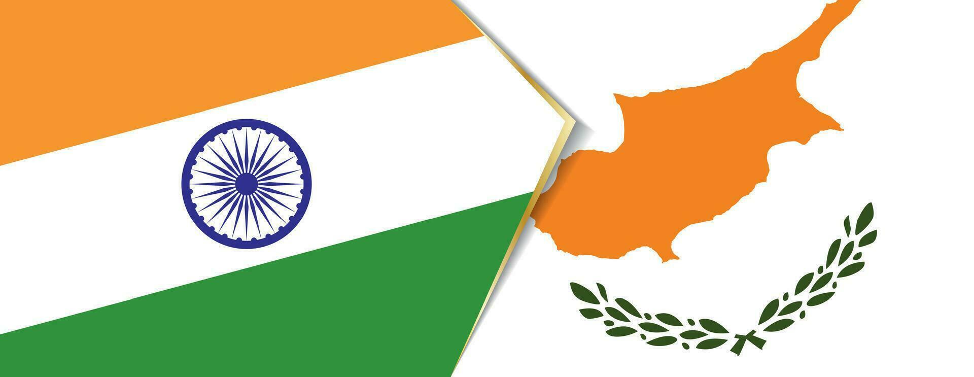 India and Cyprus flags, two vector flags.