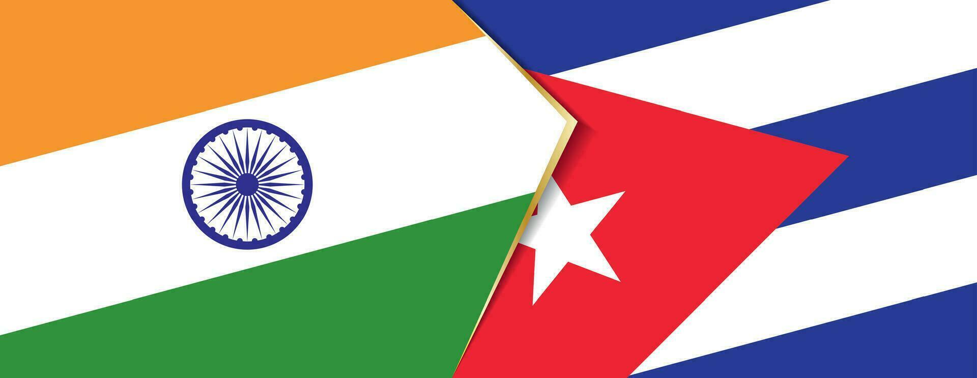 India and Cuba flags, two vector flags.