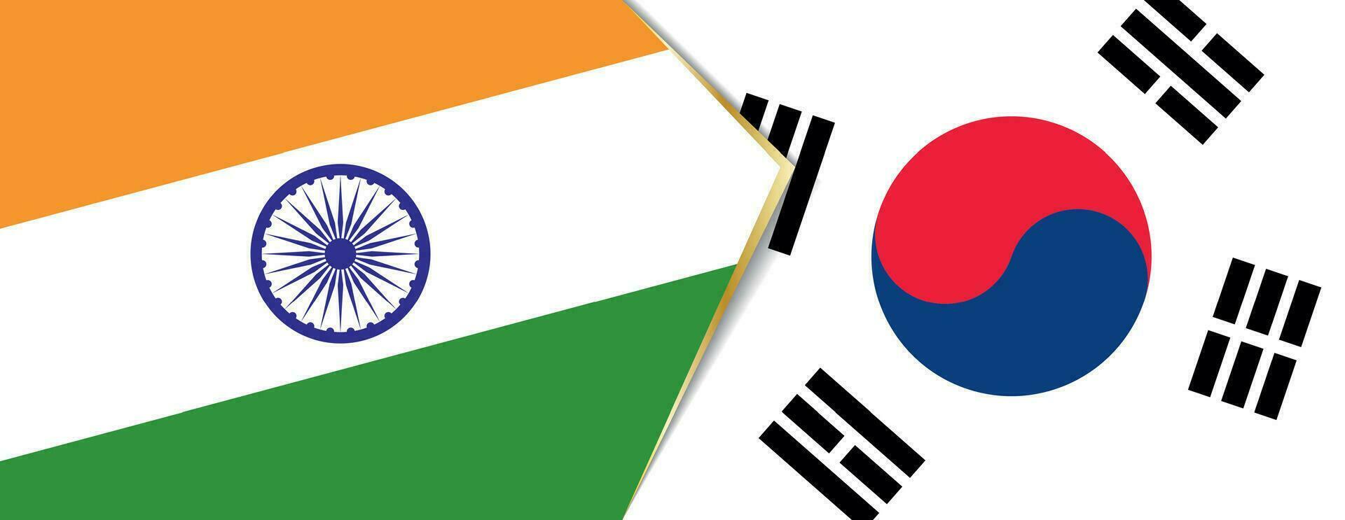 India y sur Corea banderas, dos vector banderas