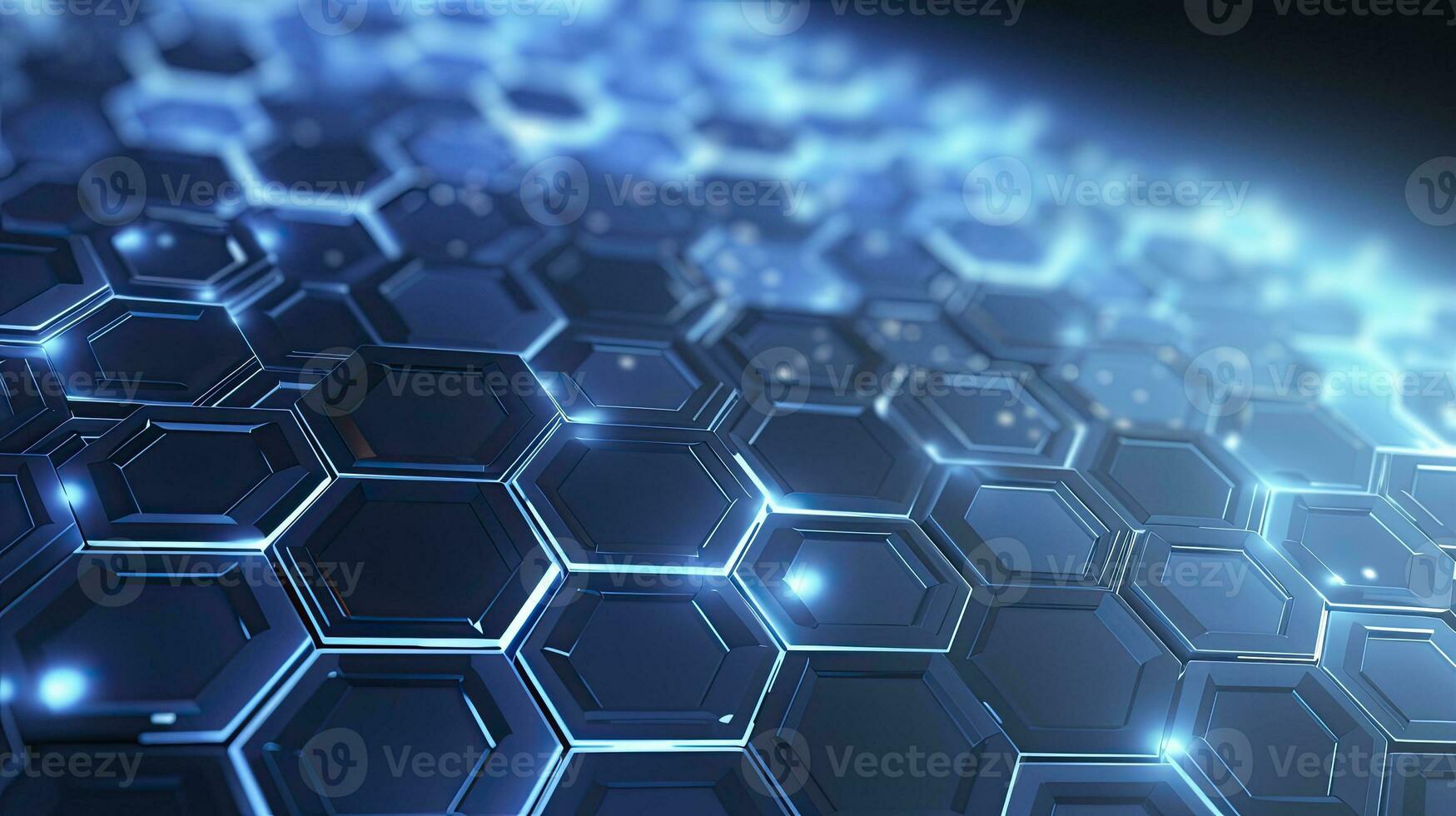 Hexagon-Patterned Abstract Background for Technology and Medical Innovation. AI Generated photo