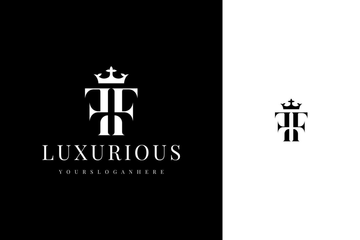 elegant simple minimal luxury serif font alphabet double letter f monogram logo design vector