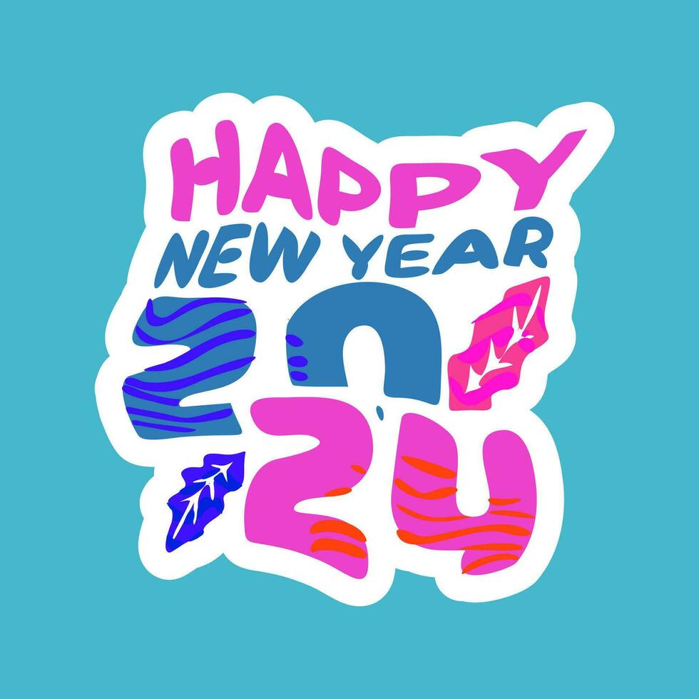 happy new year 2024. new year's eve party 2024. new year greeting cards with family, friends and relatives are more meaningful and fun vector