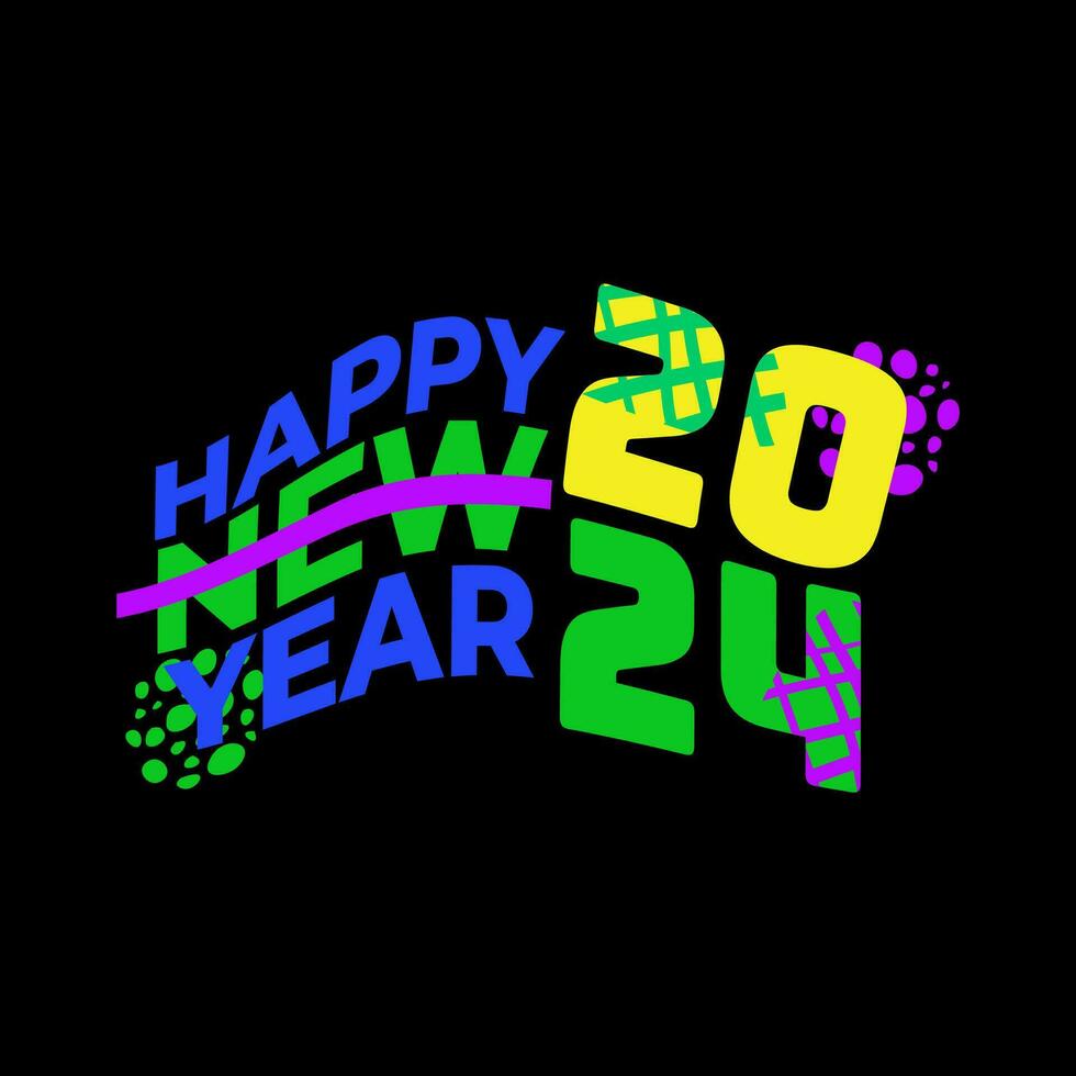 happy new year 2024. new year's eve party 2024. new year greeting cards with family, friends and relatives are more meaningful and fun vector