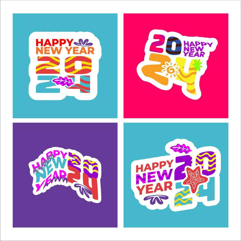 happy new year 2024. new year's eve party 2024. new year greeting cards with family, friends and relatives are more meaningful and fun vector