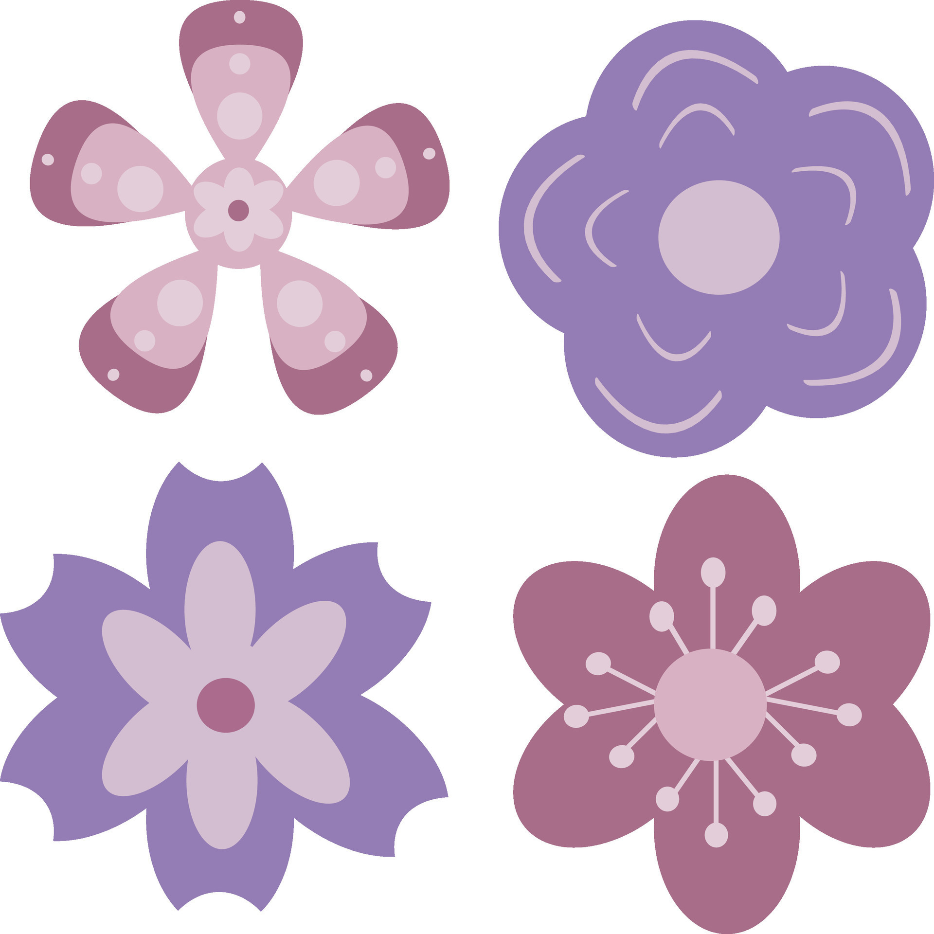 Flower sticker pack 34377983 Vector Art at Vecteezy