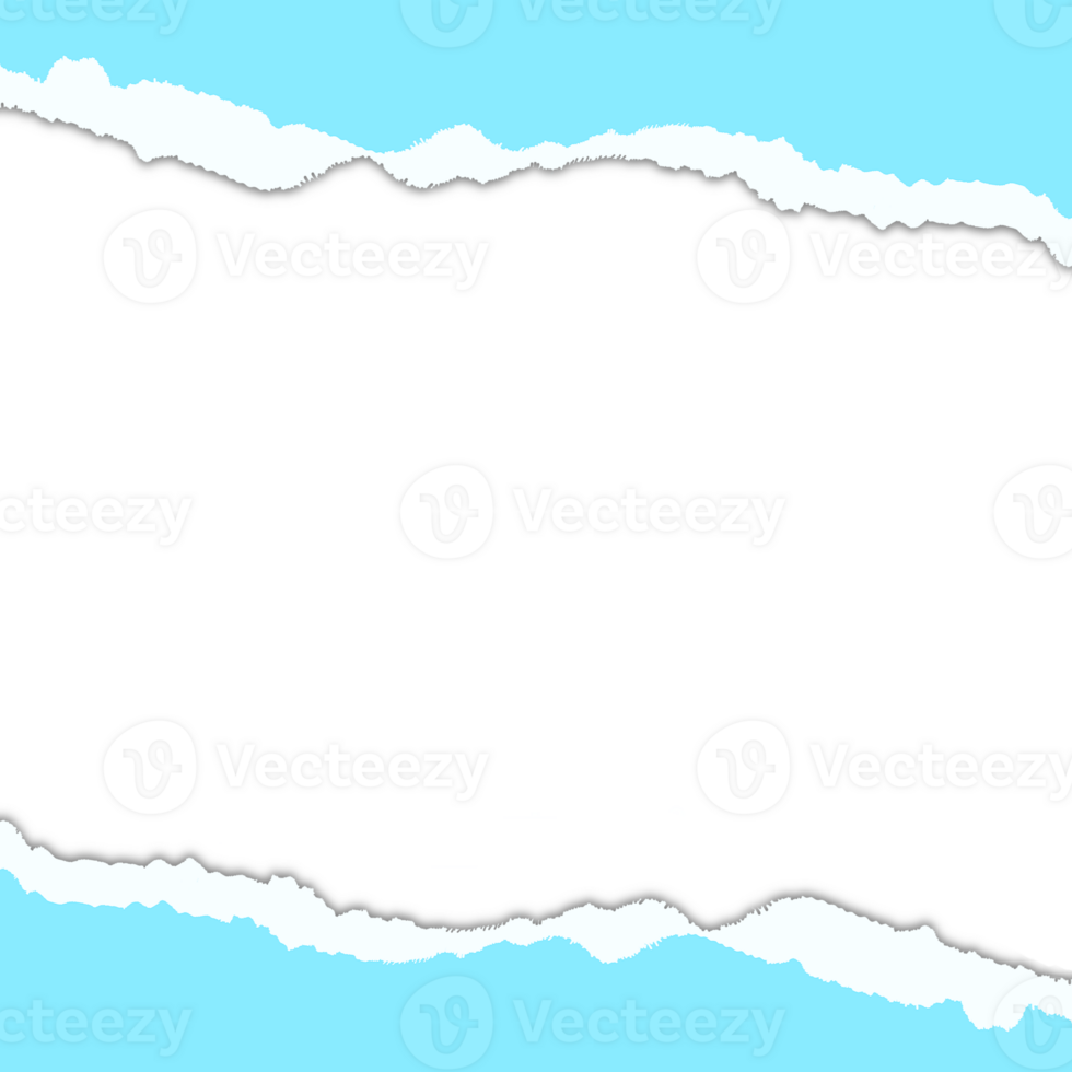 light blue torn paper with space for text. png