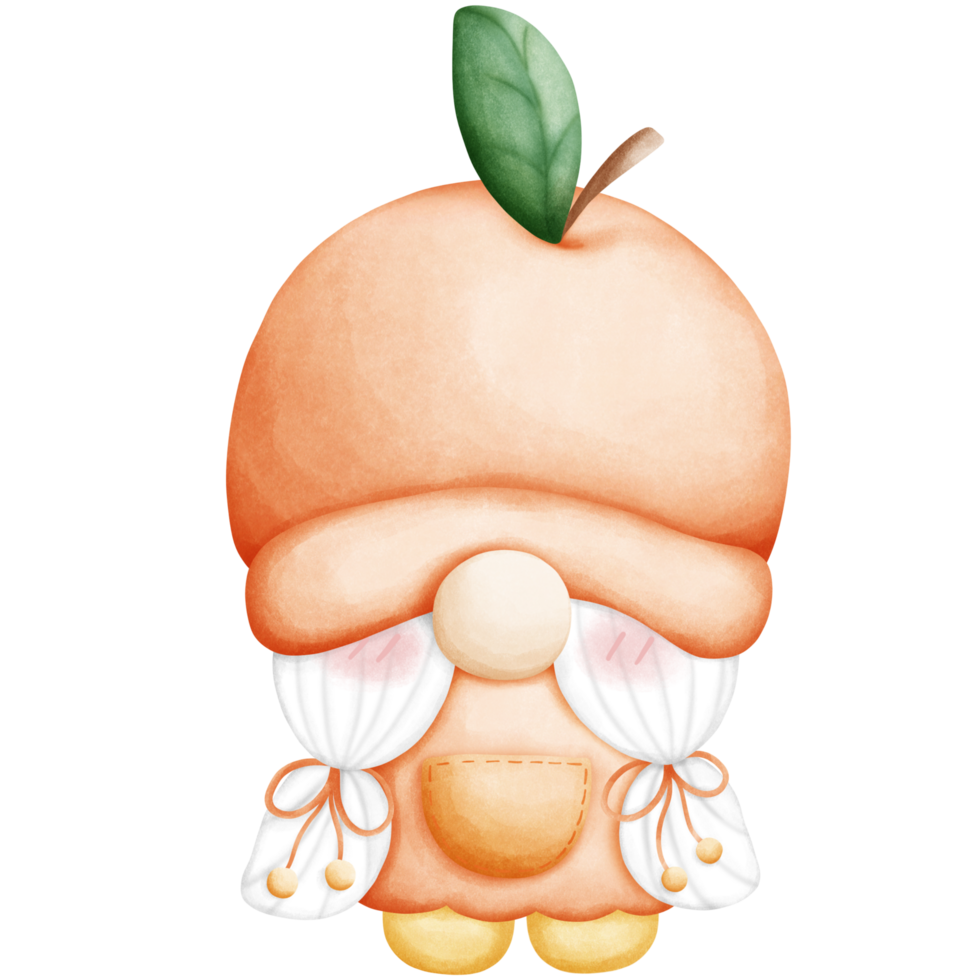 gnome porte une fruit chapeau png