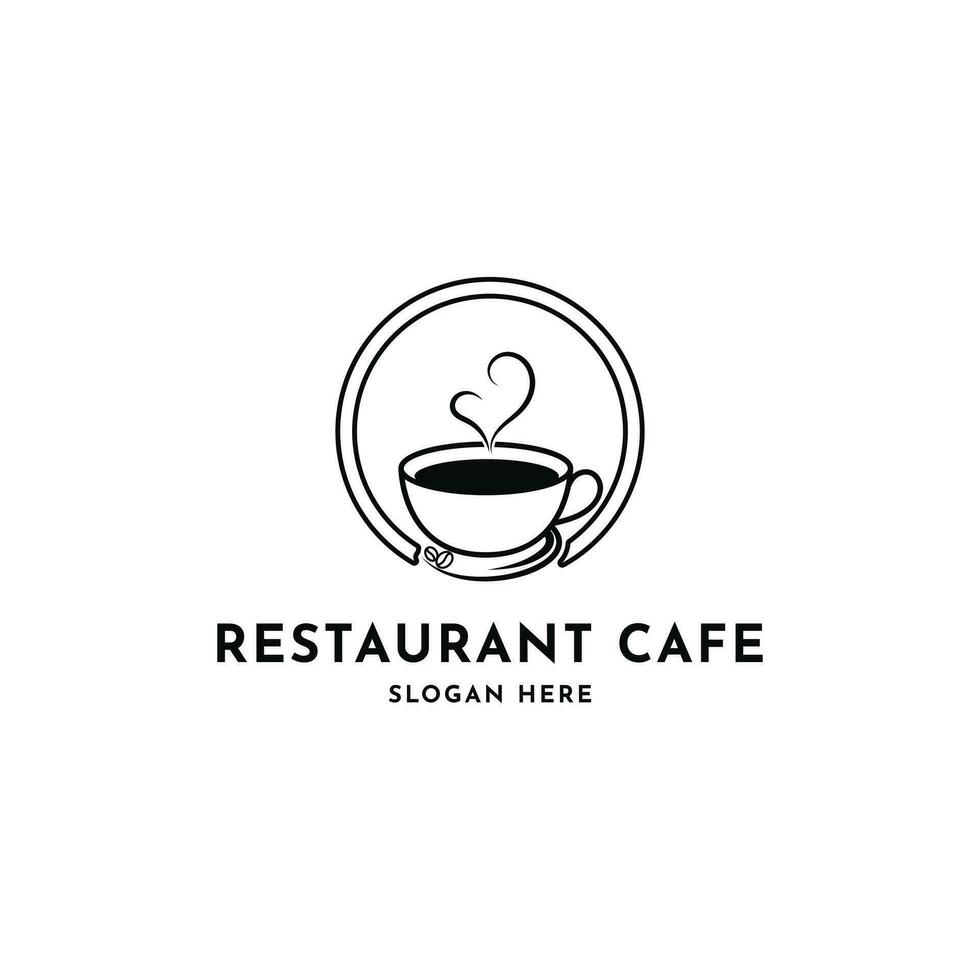 café taza logo diseño etiqueta circulo para restaurante café tienda Clásico logo vector