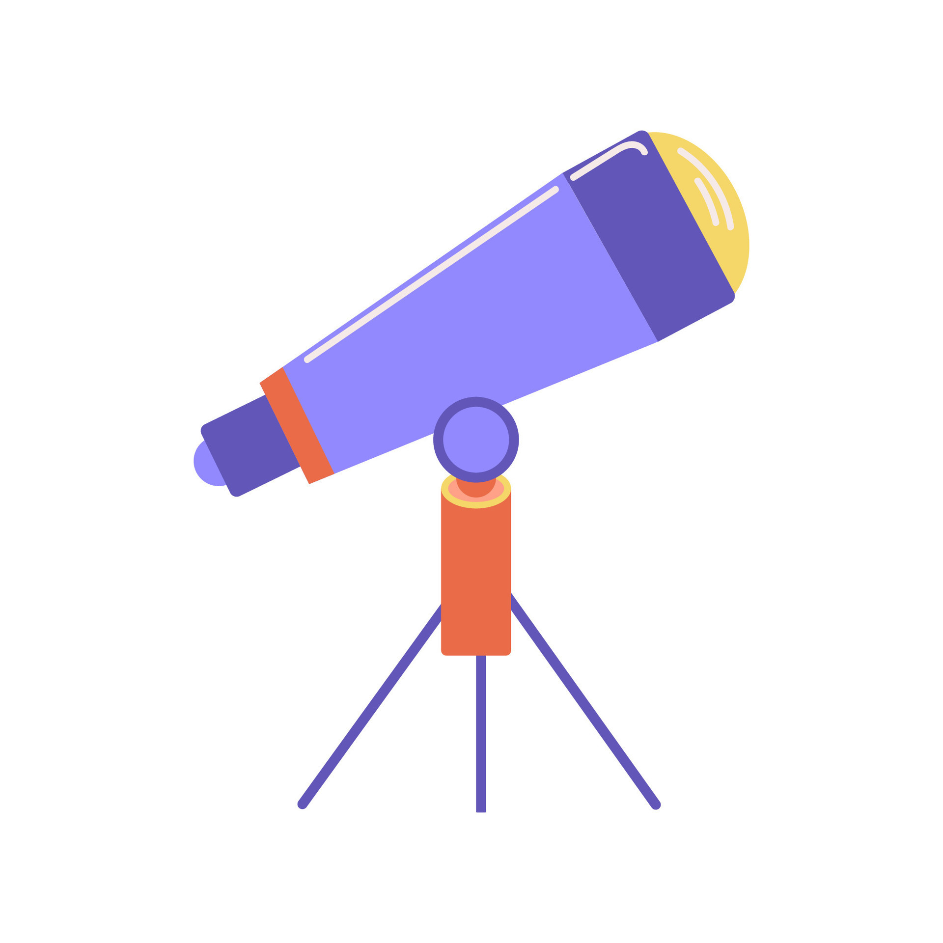 Telescope for viewing stars, galaxies, nebulae, vector illustration in