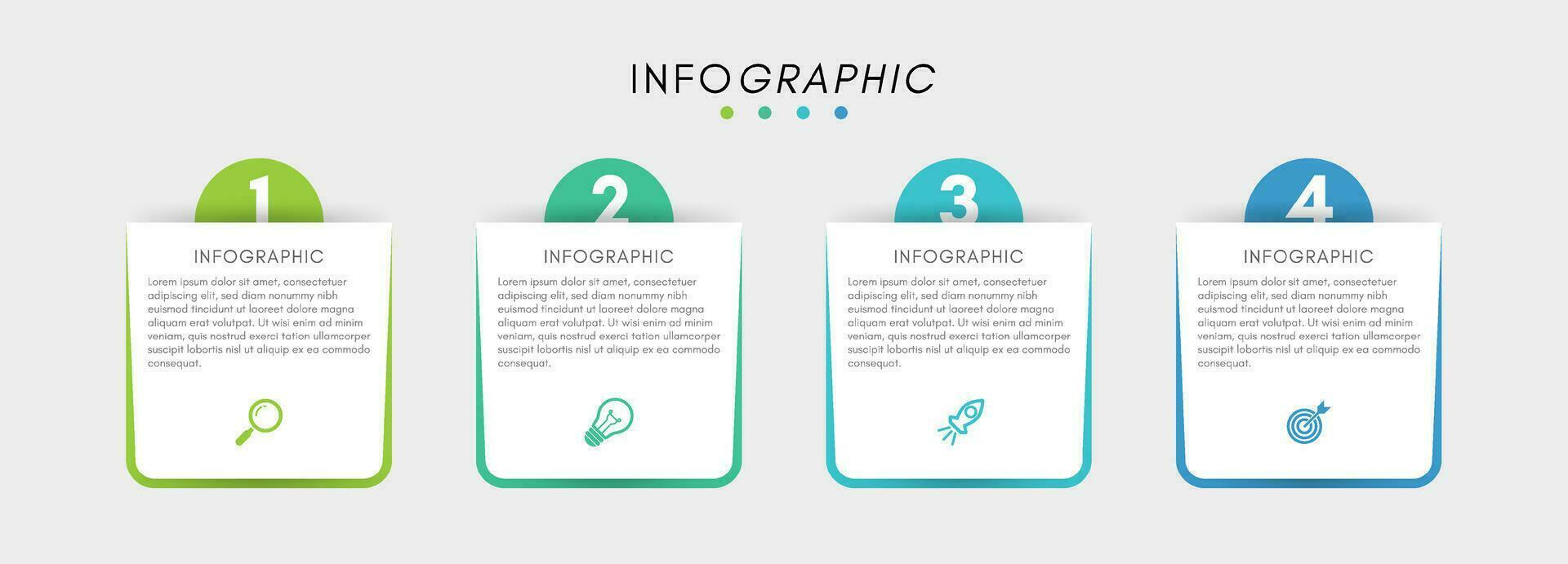 Business infographic label design template with icons and 4 options or steps. vector
