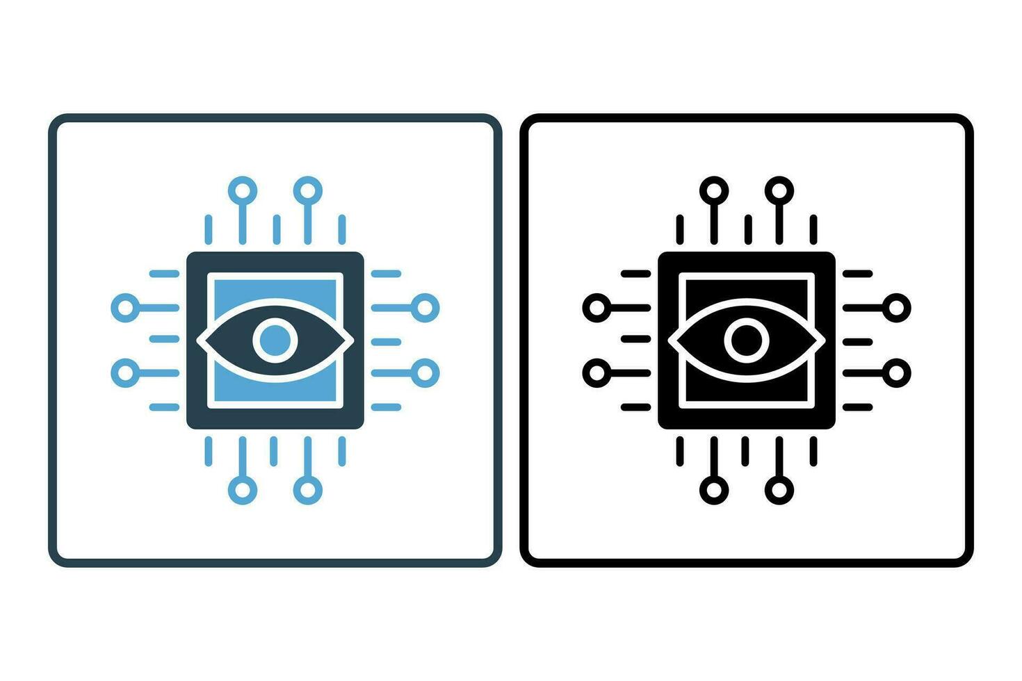 computer vision icon. icon related to device, artificial intelligence. solid icon style. simple vector design editable