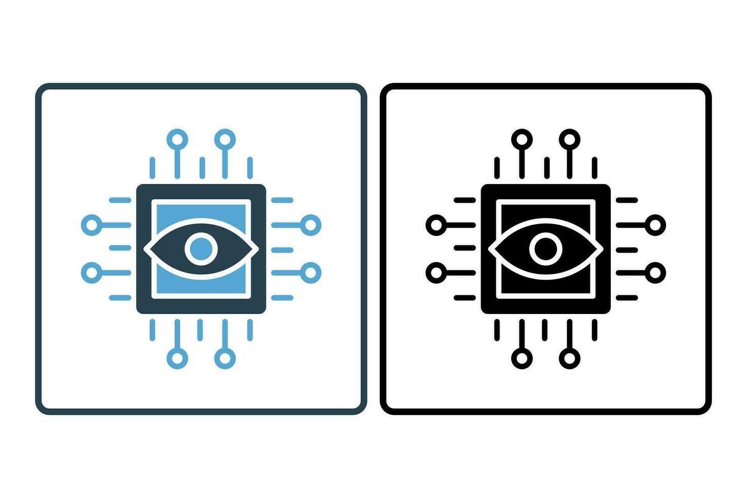 computer vision icon. icon related to device, artificial intelligence. solid icon style. simple vector design editable