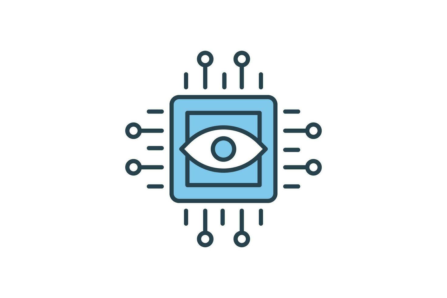 computer vision icon. icon related to device, artificial intelligence. flat line icon style. simple vector design editable