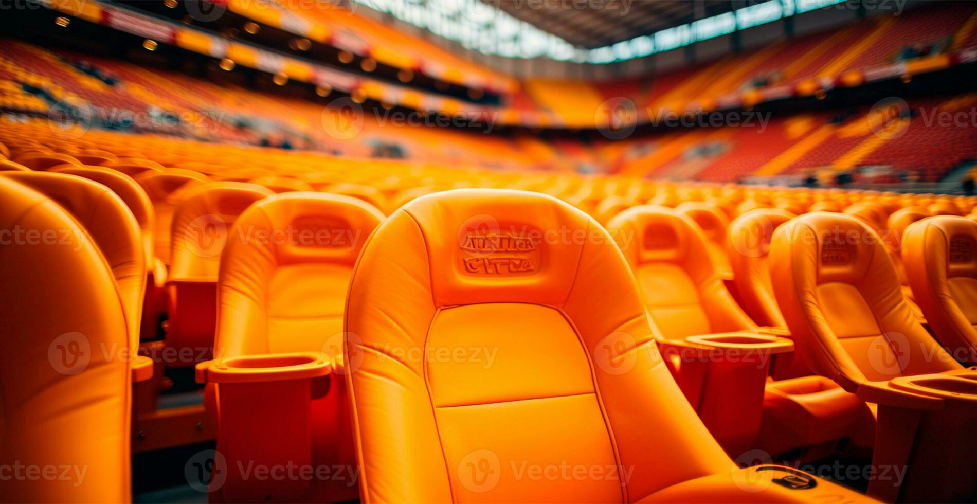 Seats in the stadium, sports arena football, hockey, basketball, volleyball, tennis - AI generated image photo