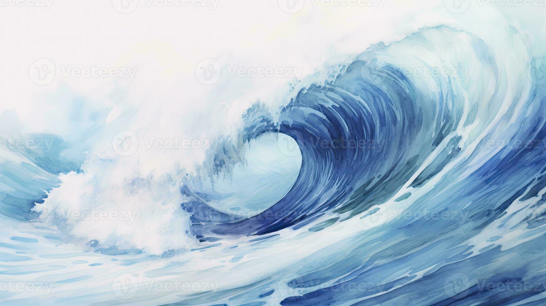 Abstract Watercolor Wave A Fresh and Cheerful Summer Concept Background. AI Generated photo