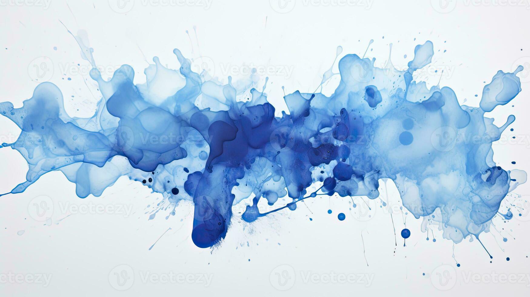 Blue Watercolor Blot Texture. AI Generated photo