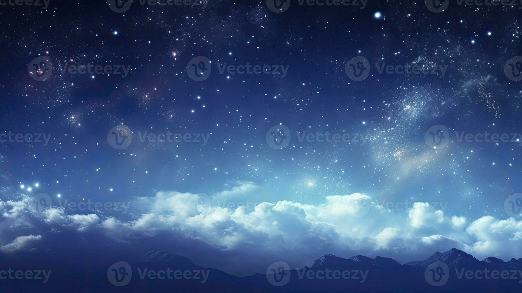 Milky Way Galaxy and Natural Illumination in the Night Sky. AI Generated photo