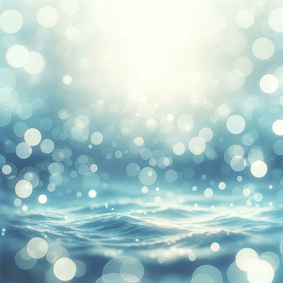 Light Blue Water Bokeh Background. AI Generated photo