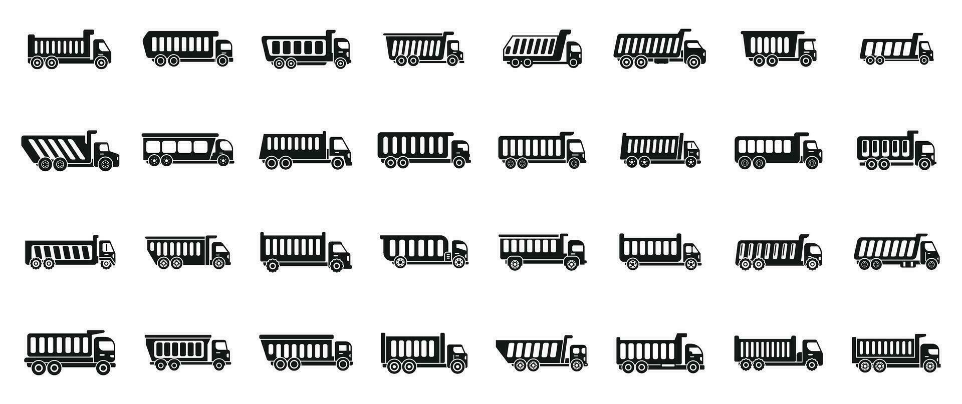 Car tipper icons set simple vector. Truck car vector