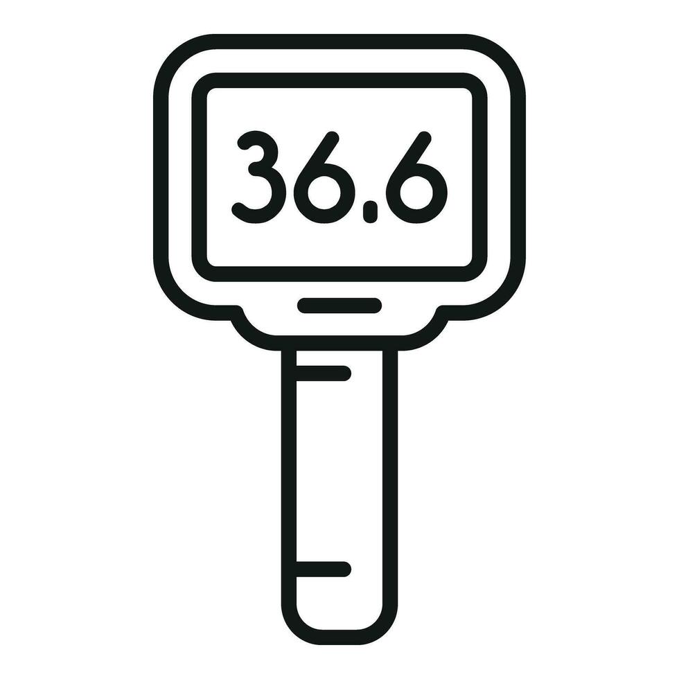 Normal body temperature scan icon outline vector. Check gun device vector