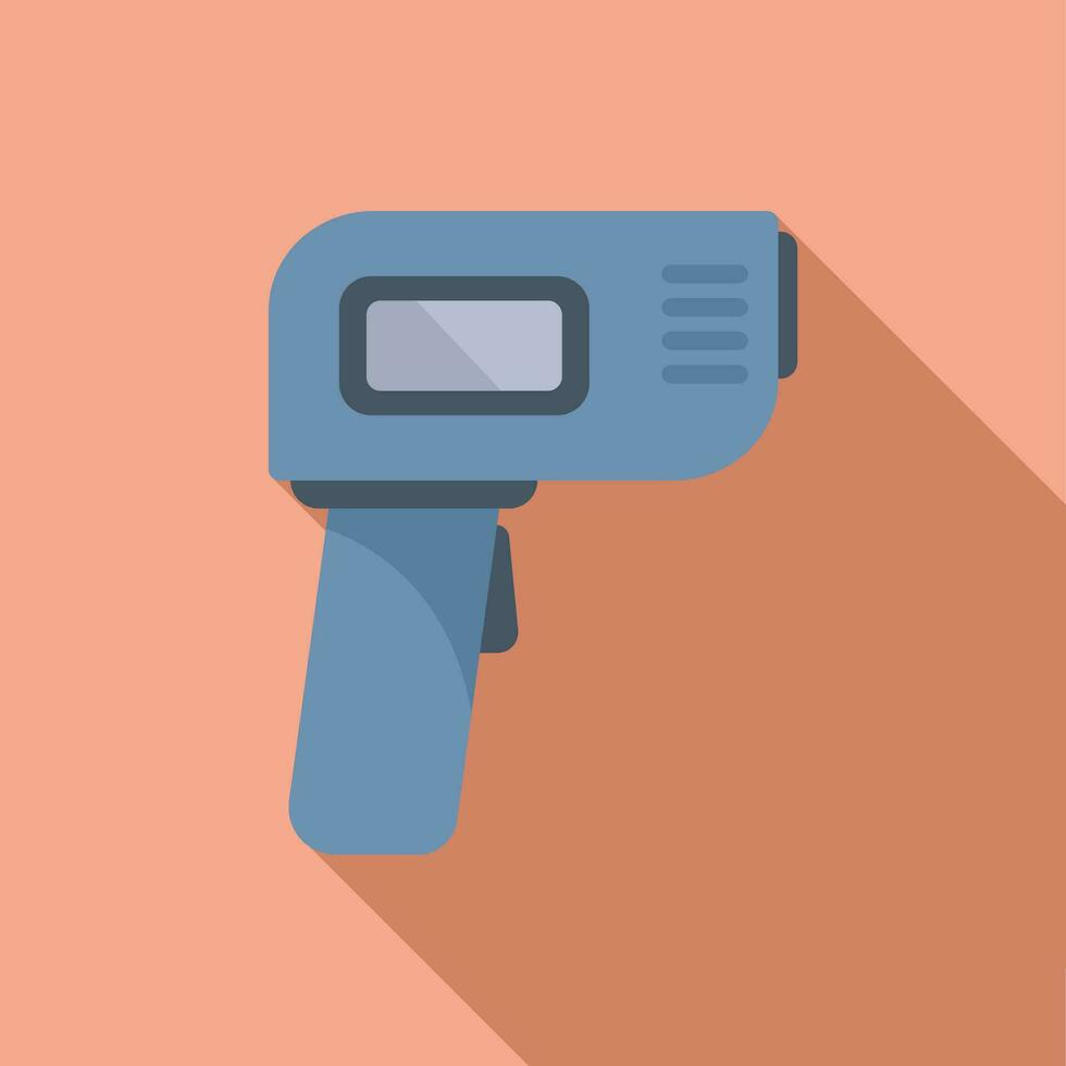 Check temperature gun icon flat vector. Health scan vector