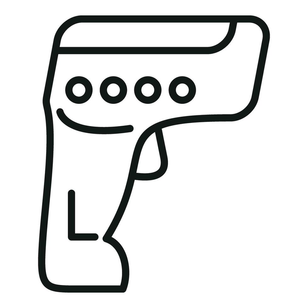 Device laser thermometer icon outline vector. Scan health vector