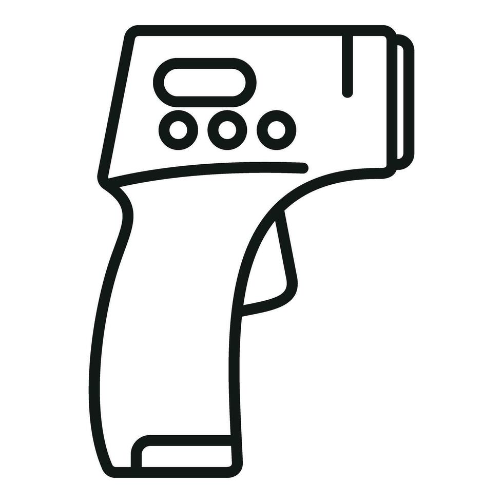 Laser thermometer test icon outline vector. Check device gun vector