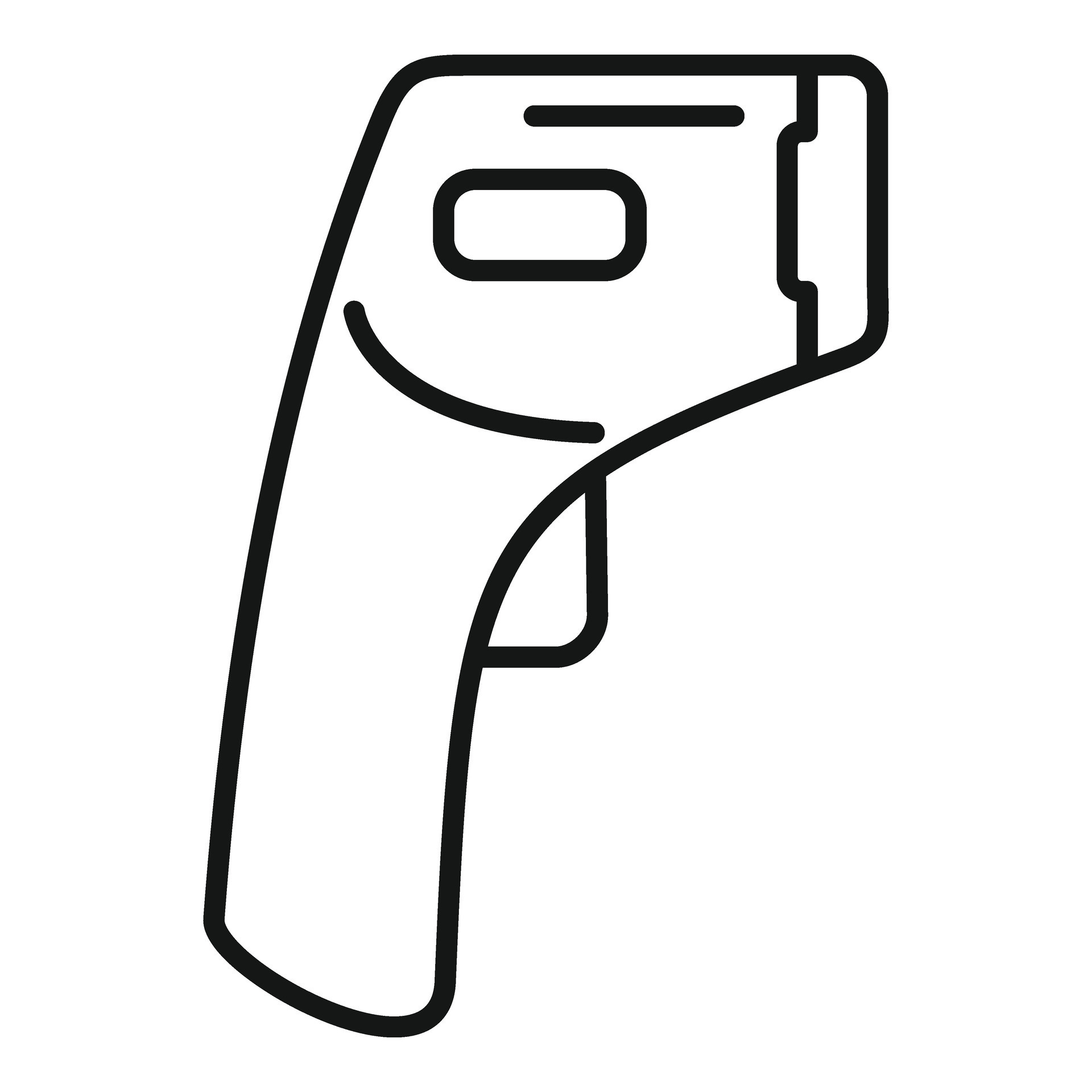 Laser thermometer device icon outline vector. Scan test care 34381328