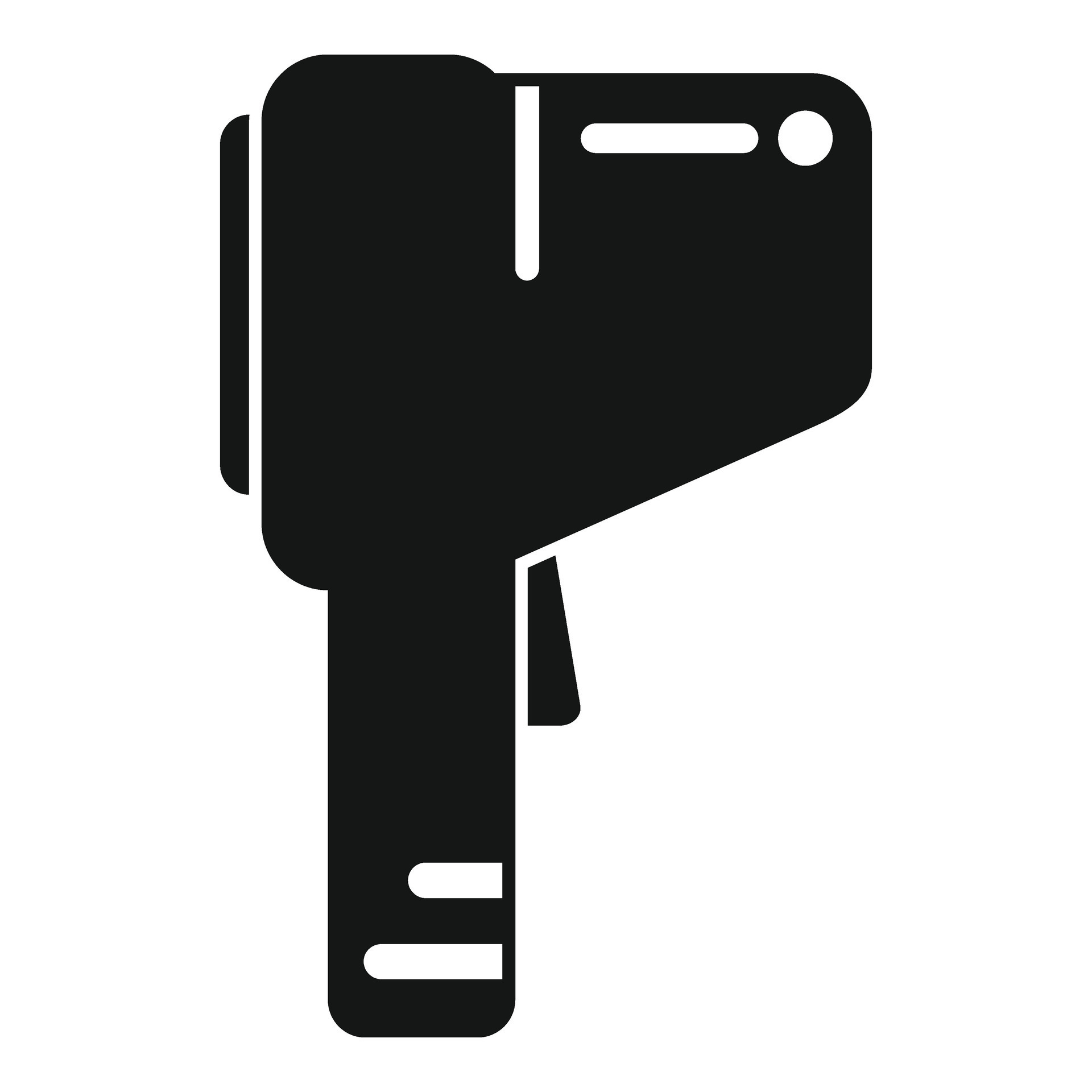 Medical laser thermometer icon simple vector. Scan distance 34381336