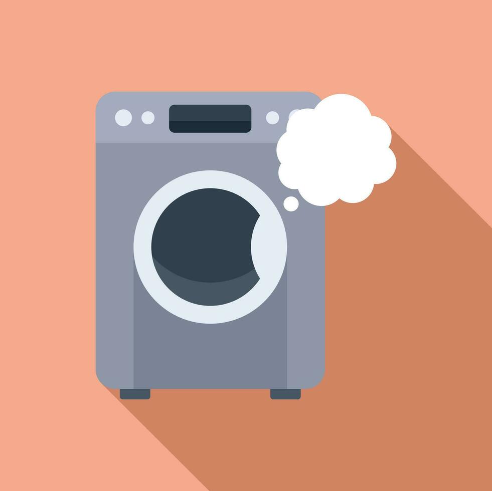 Broken new washing machine icon flat vector. Electrical apparatus vector