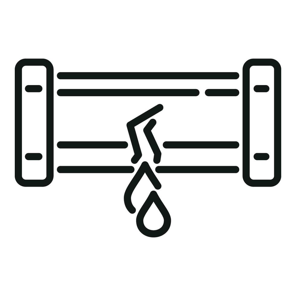 Broken water pipe icon outline vector. Fix service plumbing vector