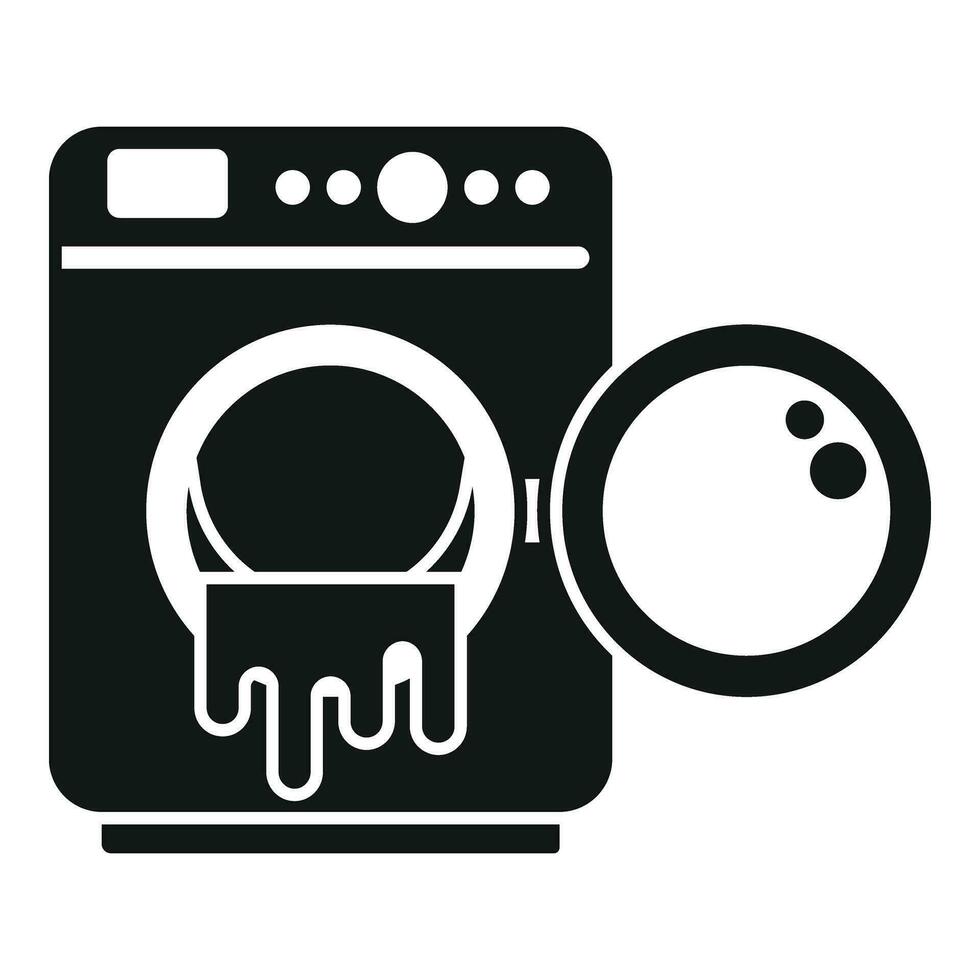 Broken water wash machine icon simple vector. Service accident vector