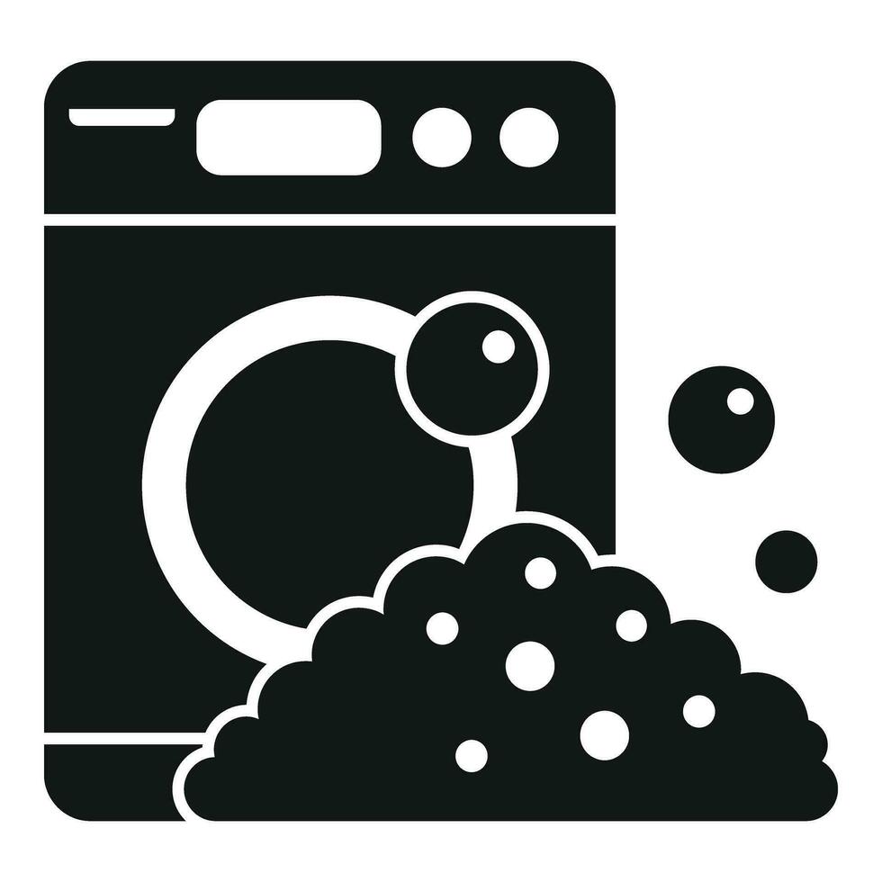 Lavado máquina lavar jabón burbujas icono sencillo vector. agua accidente vector