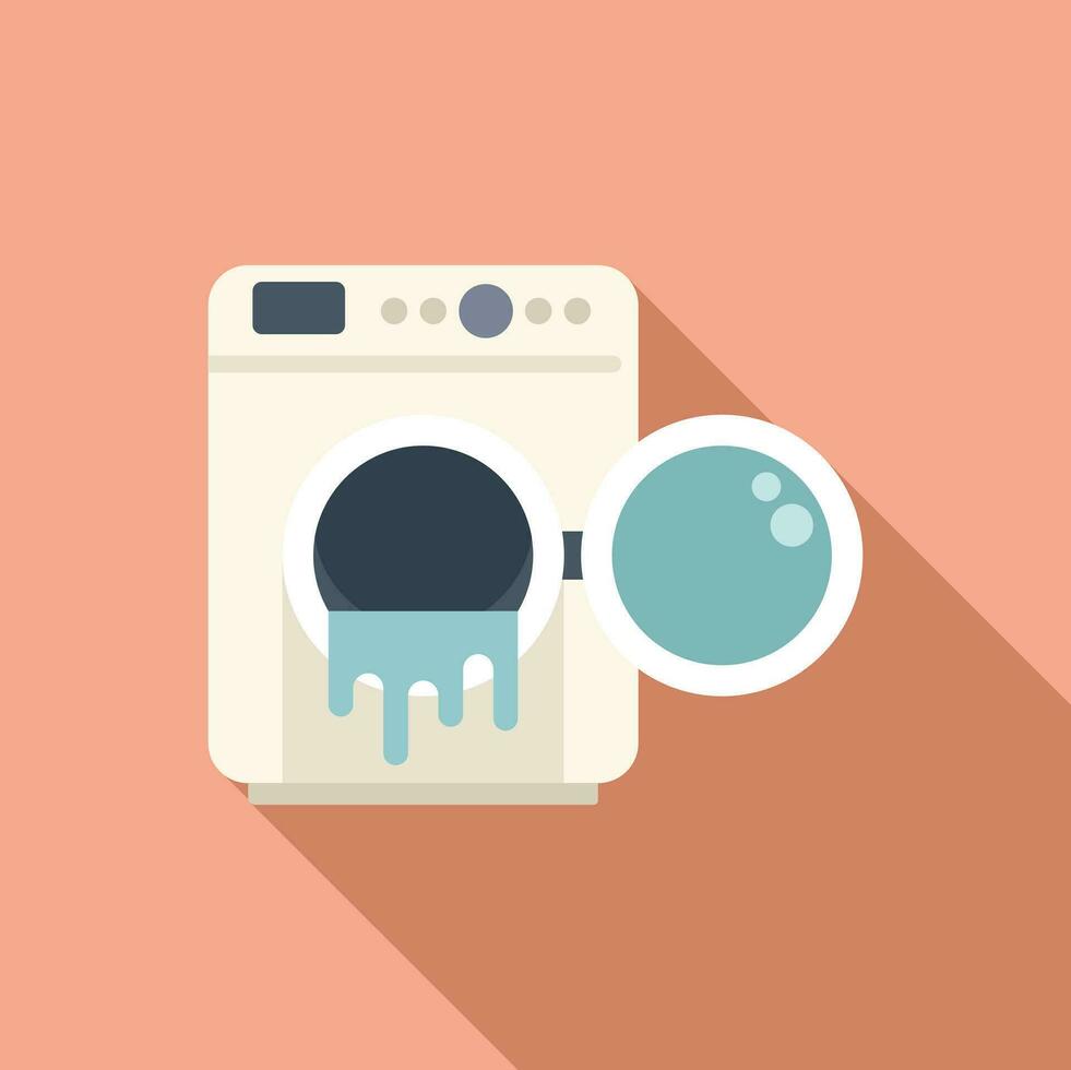 Broken water wash machine icon flat vector. Service accident vector