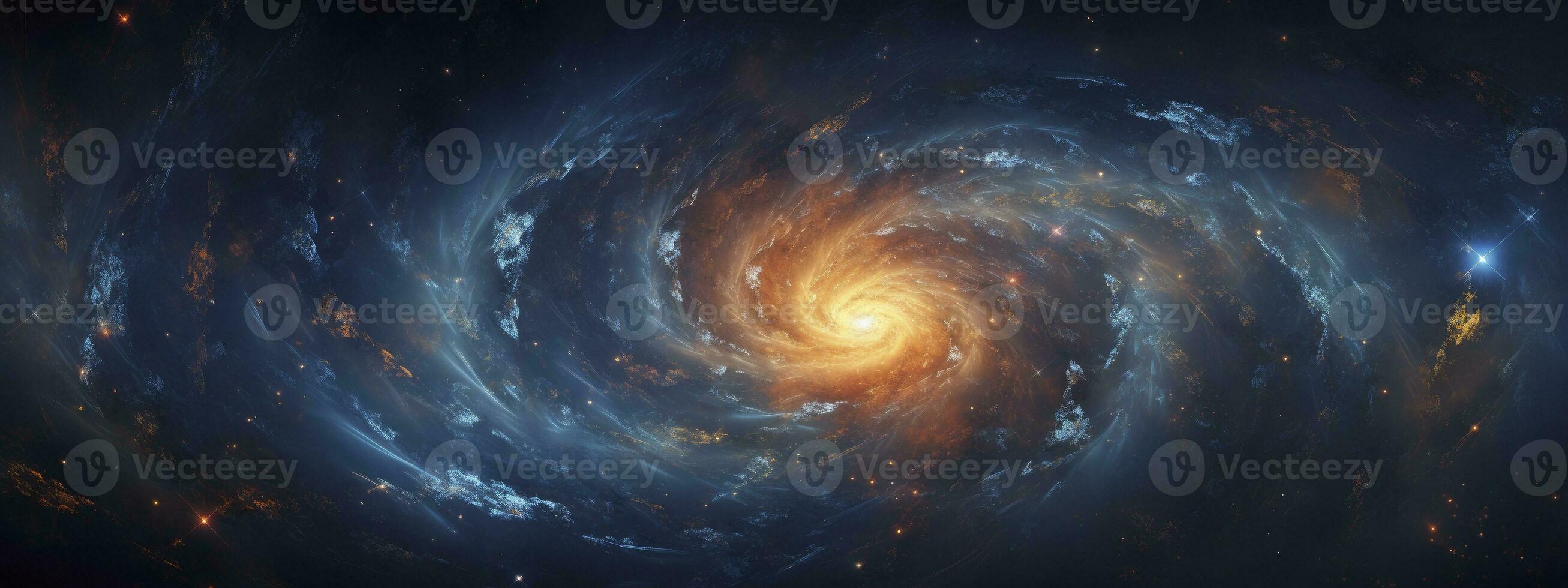 estelar espiral galaxia en medio de el estrellado lo más hondo de espacio. ai generado foto