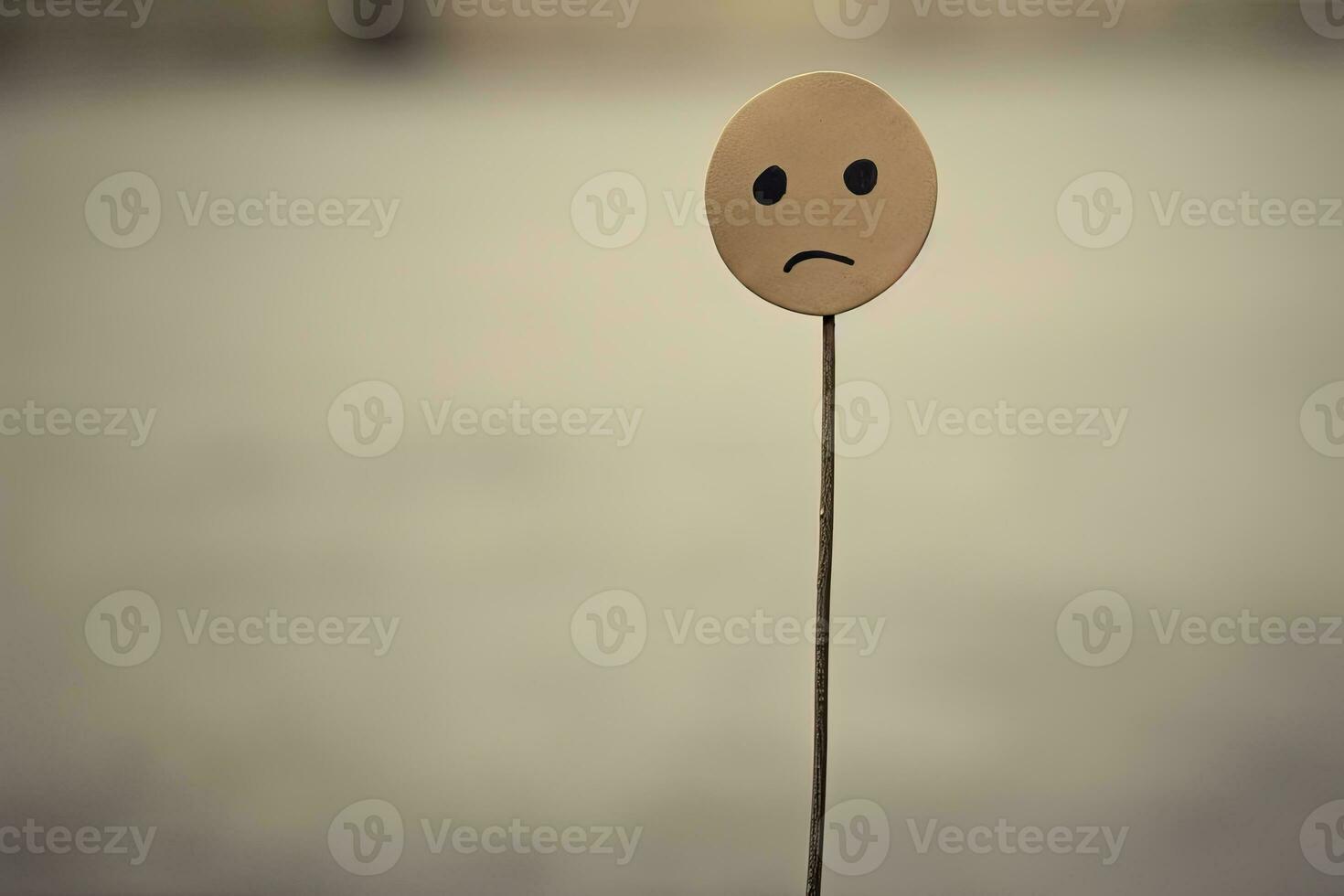 Illustration of a Sad Emoji with a Natural Background. AI Generated photo