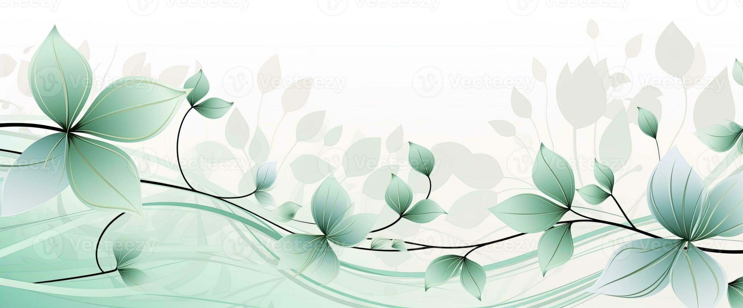 Natural Background with Green Leaves, Flowers, and Branches. AI Generated photo