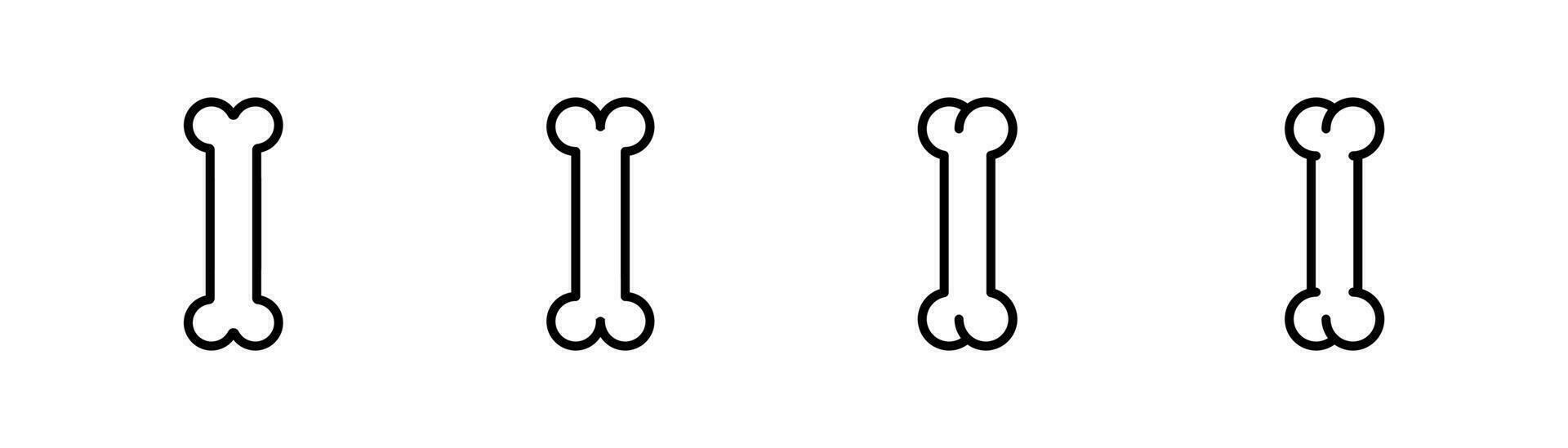 Dog bone line icon. Bone for dog icon set. Outline bone icon. Editable stroke. Stock vector illustration.