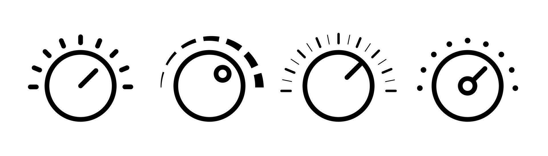 Volume controller icon in line. Adjustment dial button. Round controller icon. Outline volume dial. Controller symbol in line vector