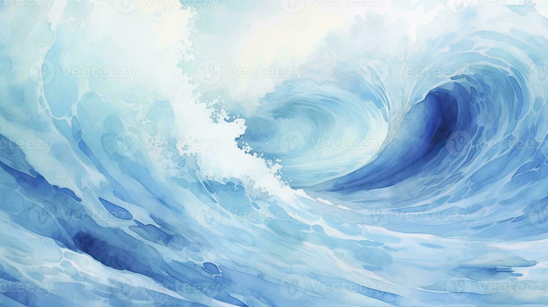 Abstract Watercolor Wave A Fresh and Cheerful Summer Concept Background. AI Generated photo