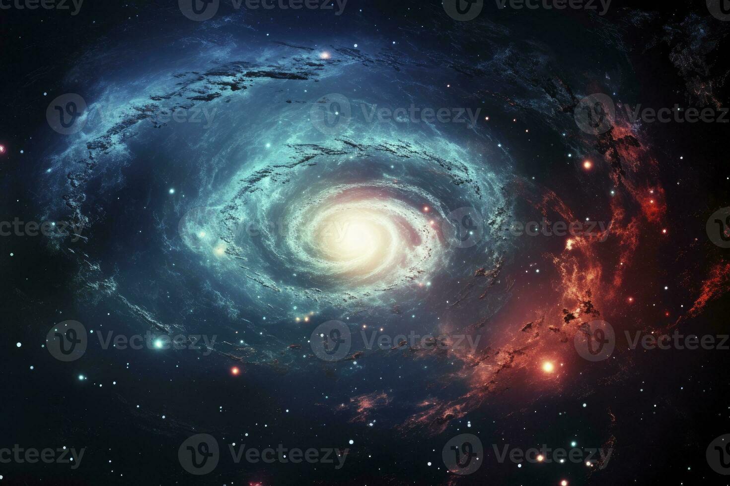 View of the Spiral Galaxy as Seen from the Depths of Space. AI Generated photo