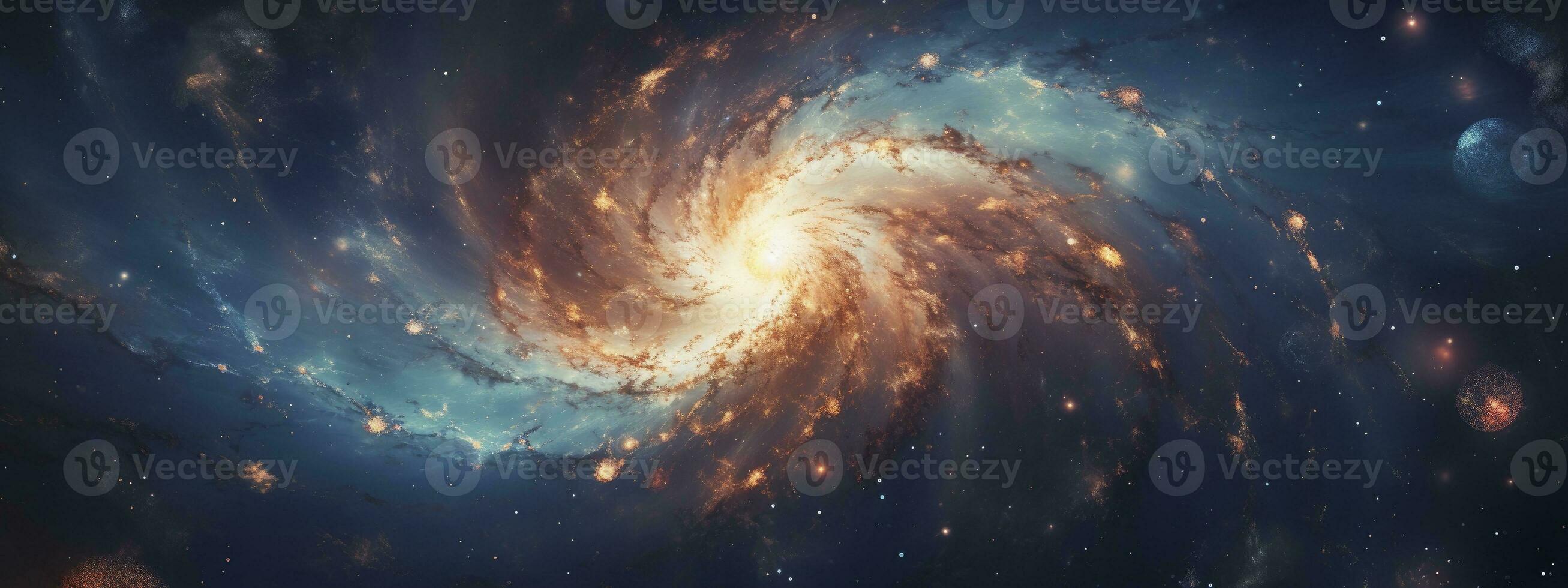 Stellar Spiral Galaxy Amidst the Starry Depths of Space. AI Generated photo