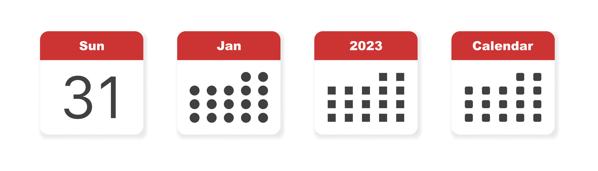 Calendar icon set. Calendar symbol in flat. Calendar illustration