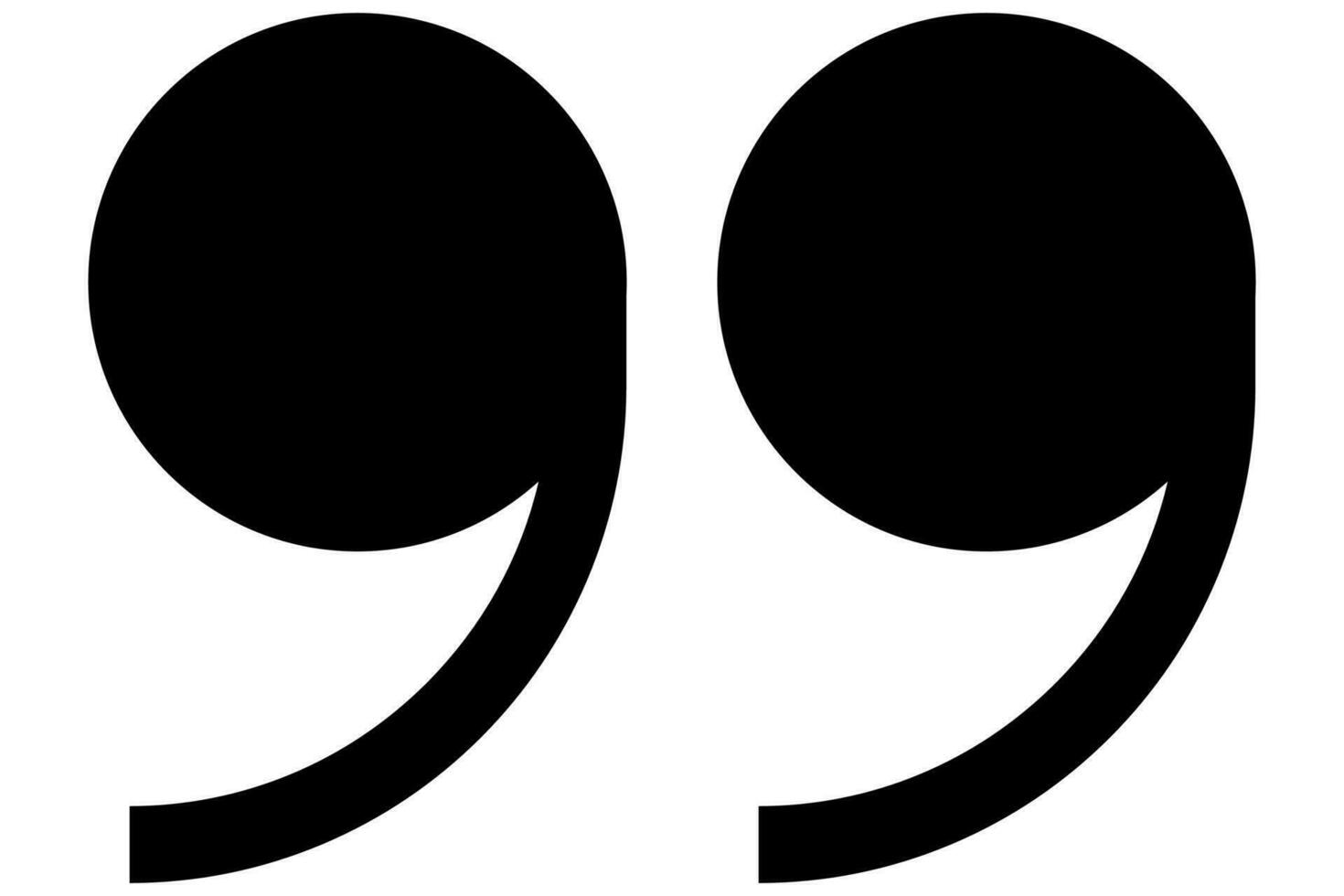 Quotation mark. Comma symbol in black. Quote symbol. vector