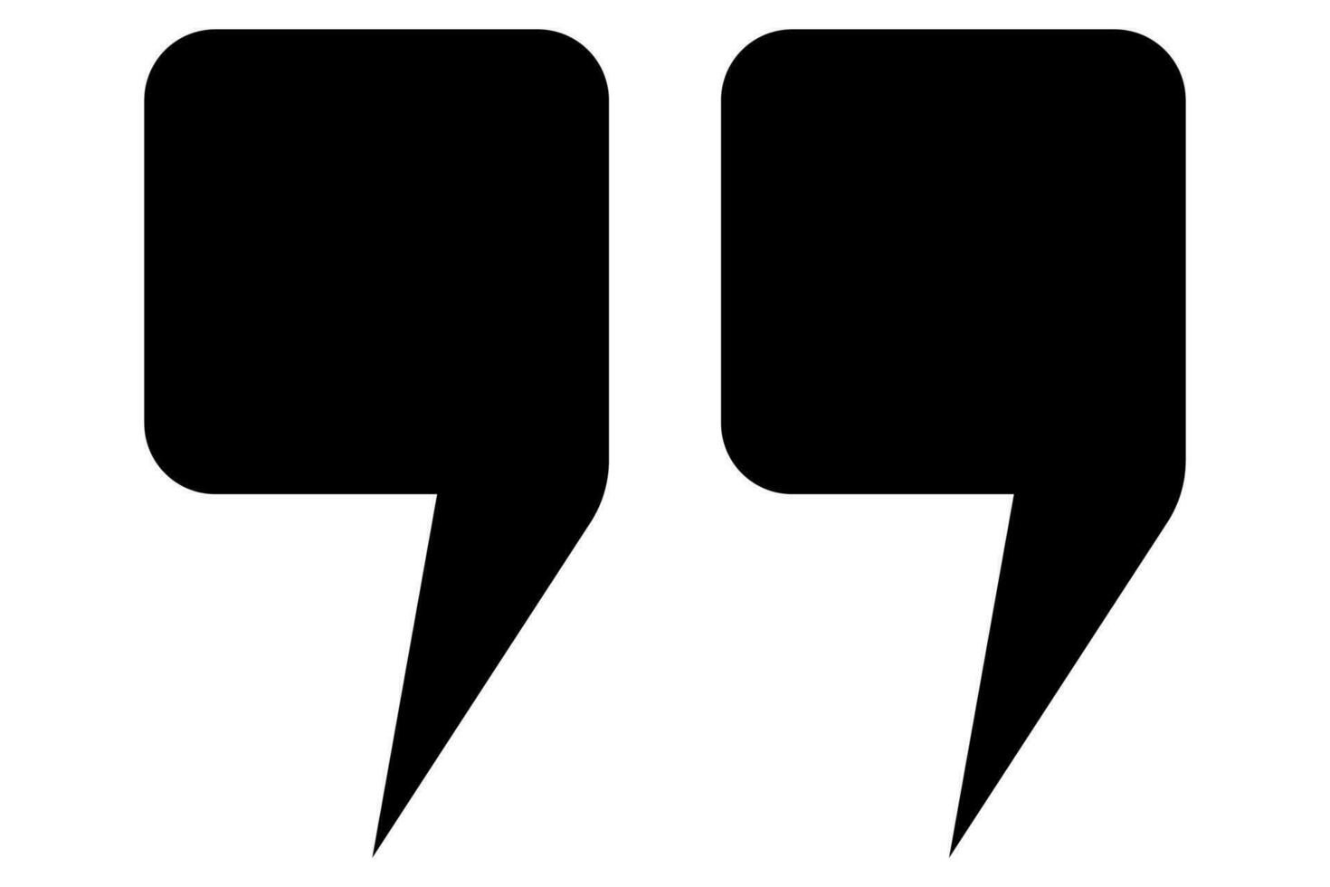 Quotation mark. Comma symbol in black. Quote symbol. vector